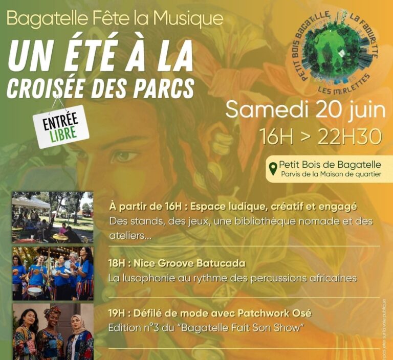 Lire la suite à propos de l’article CSB – UN ÉTÉ À LA CROISÉE DES PARCS – BAGETELLE FÊTE LA MUSIQUE